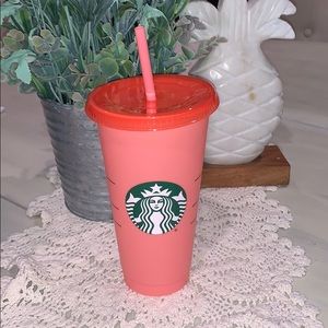 Starbucks Peach to Hot Pink color changing tumbler